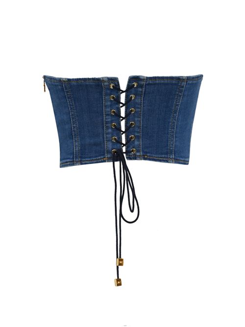 Top bustier in denim Elisabetta Franchi | JT01D51E2104